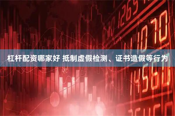 杠杆配资哪家好 抵制虚假检测、证书造假等行为